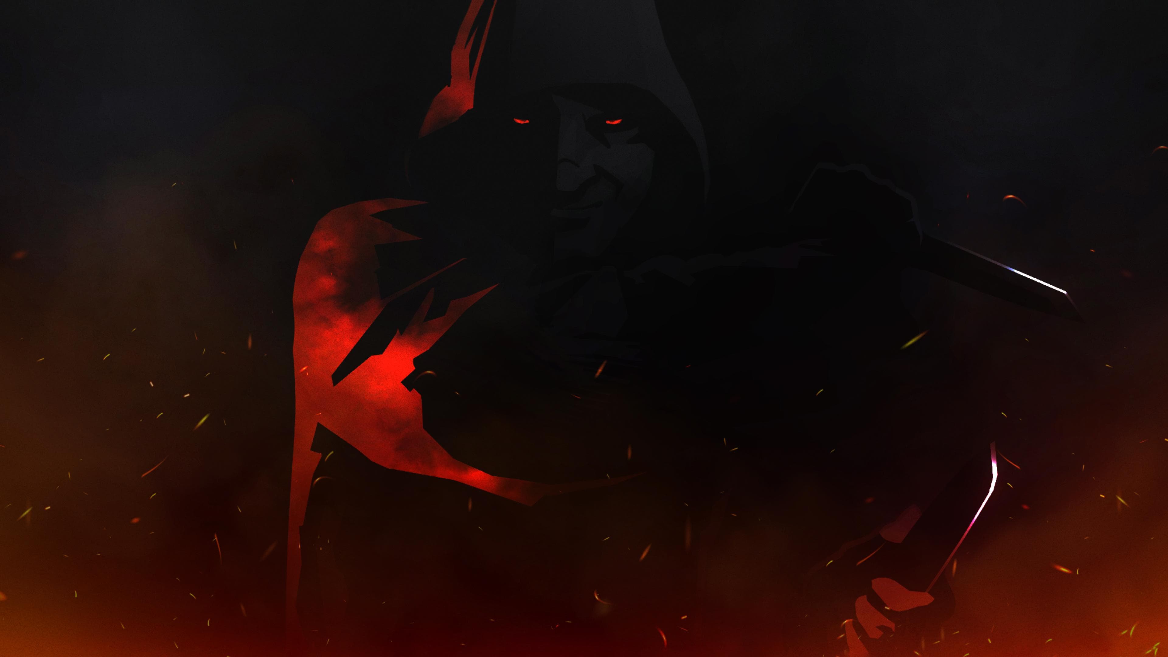 Hero image of artwork from the tabletop RPG, Blades in the Dark, featuring a masked hooded figure wielding two daggers about to take a swipe.